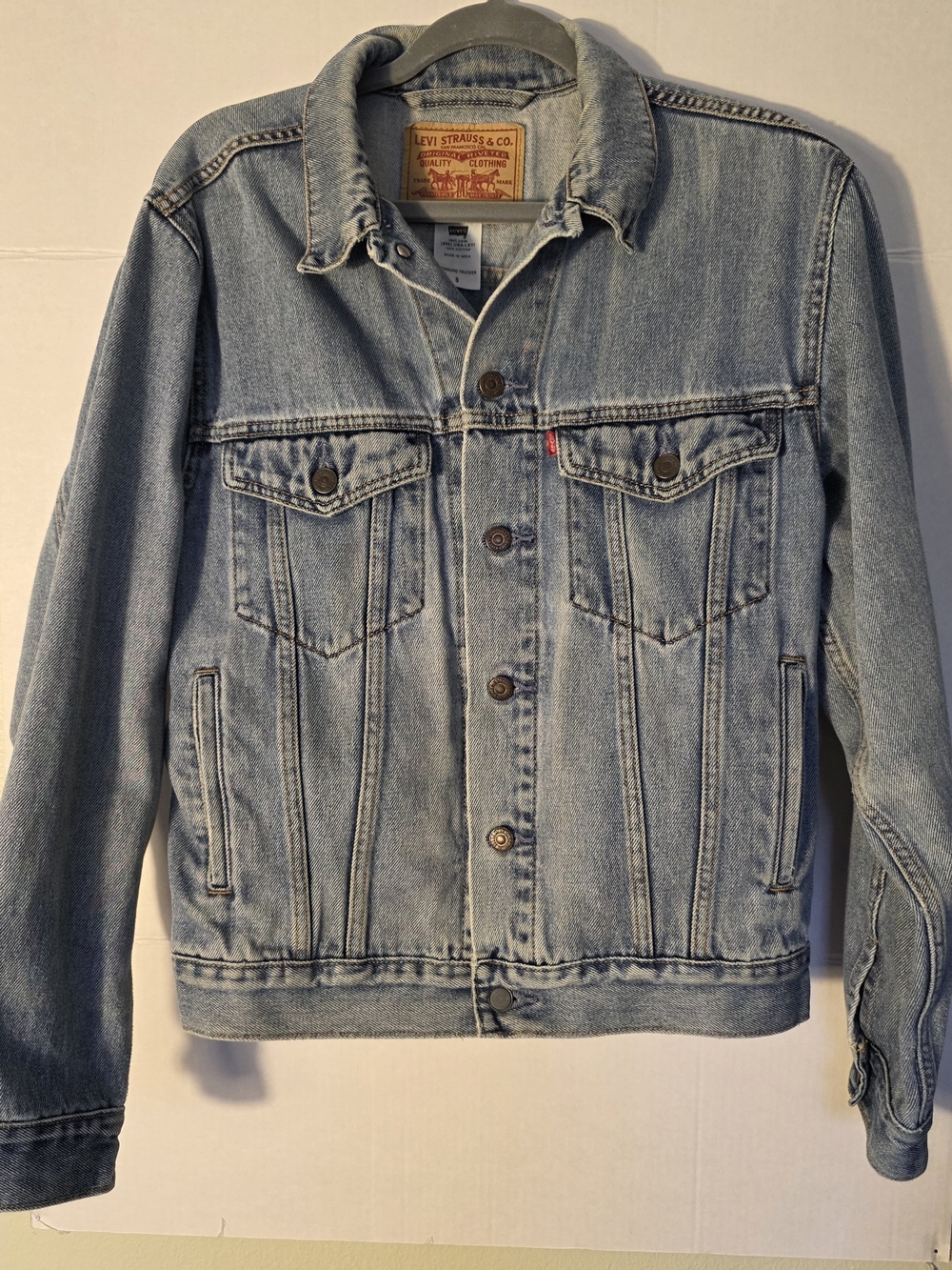 Vintage Levi's 70507 Denim Trucker Jacket Mens Oversized Small Medium Wash Y2K